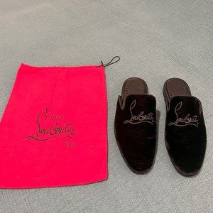 Men's Louboutin Coolito Black Velvet Mule Size 44 (US 11)